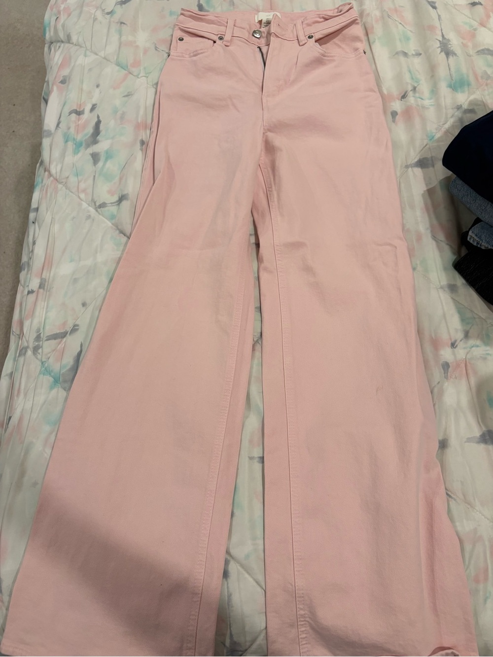 H&M Pale Pink High-Rise Jeans